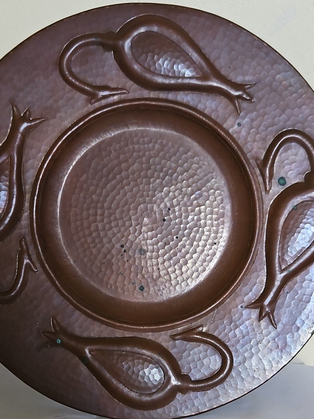 Hammered Copper Decorative Charger Plate - Brown Copper